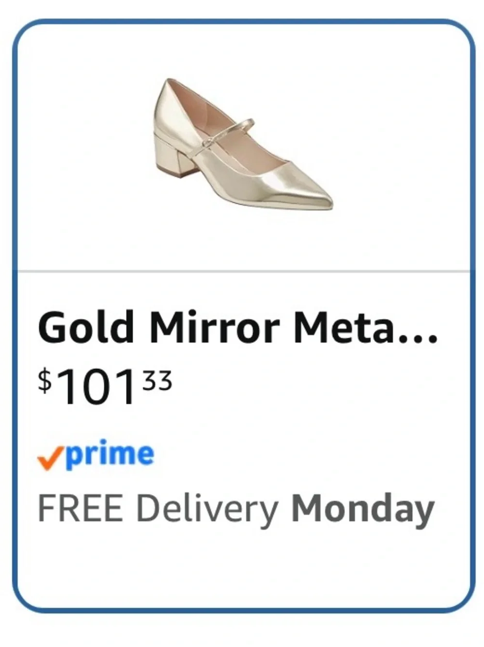 NWT Marc Fisher Gold Pointed Toe Mary Jane Block Heels Sz 8